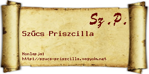 Szűcs Priszcilla névjegykártya
